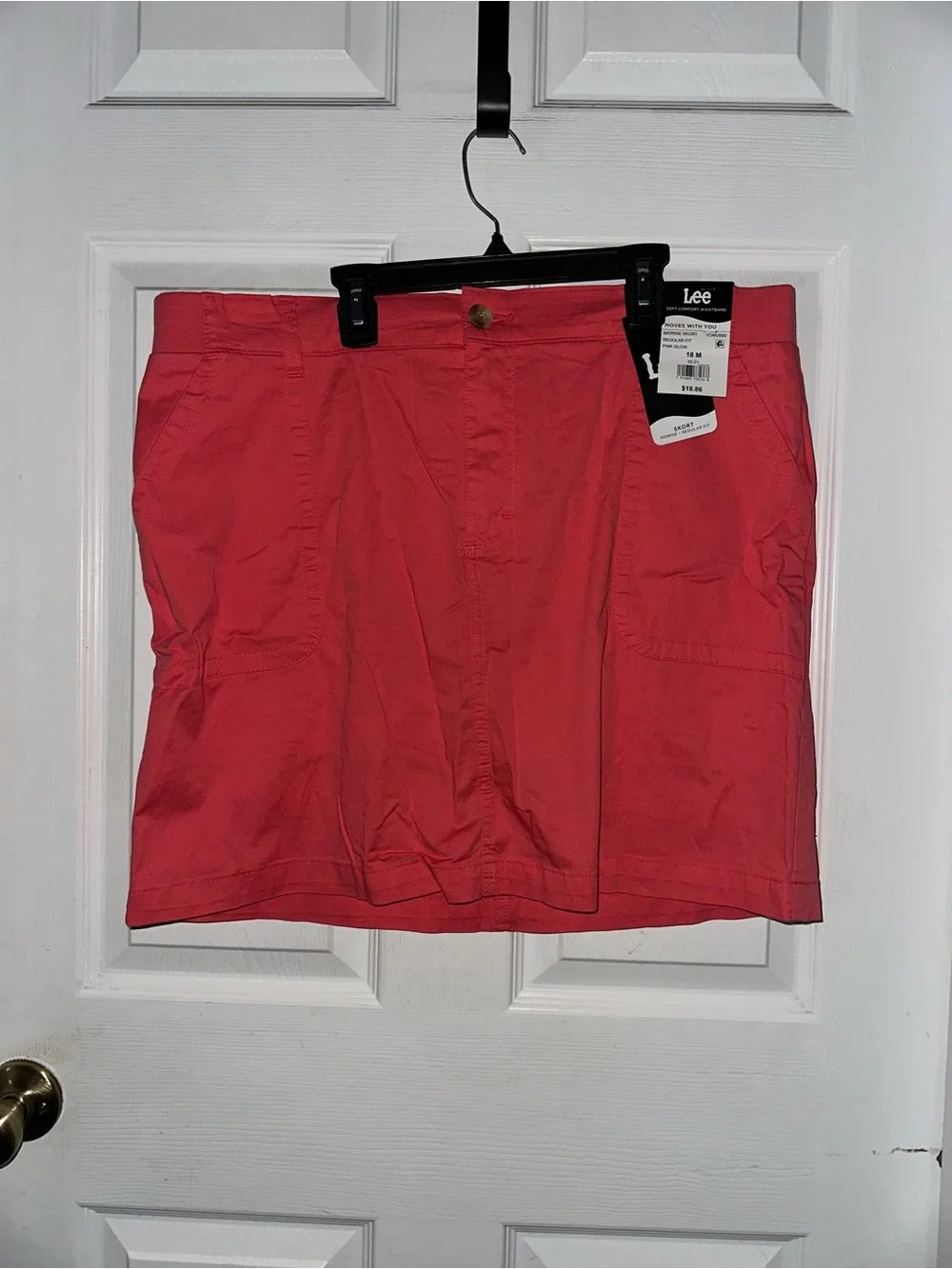 NWT Lee Pink Regular Fit Mid Rise Skort Size 18 M